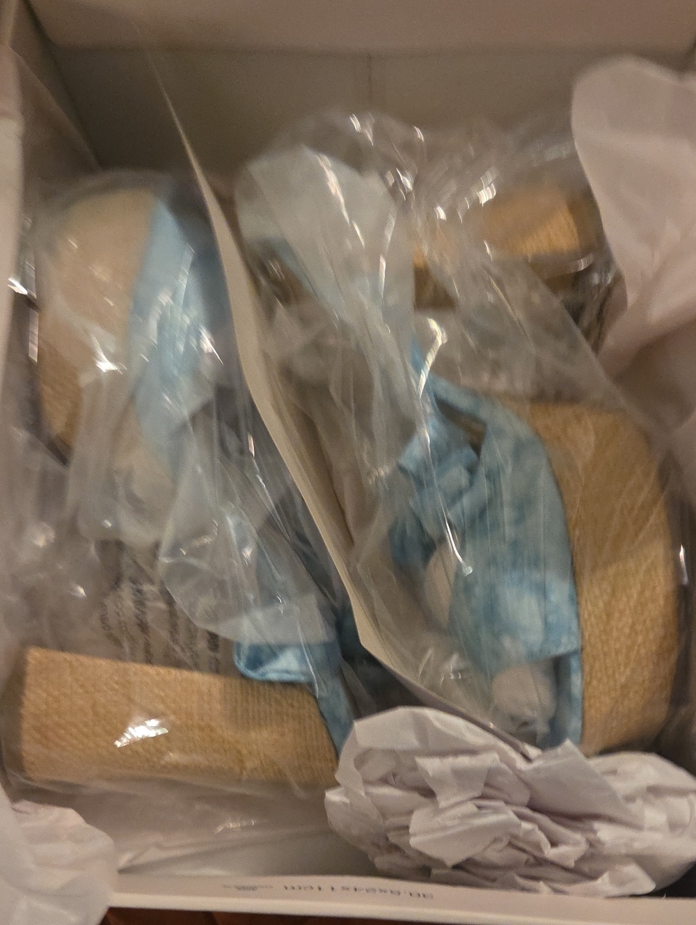 JustFab Light Blue Platform Wedge Sandals